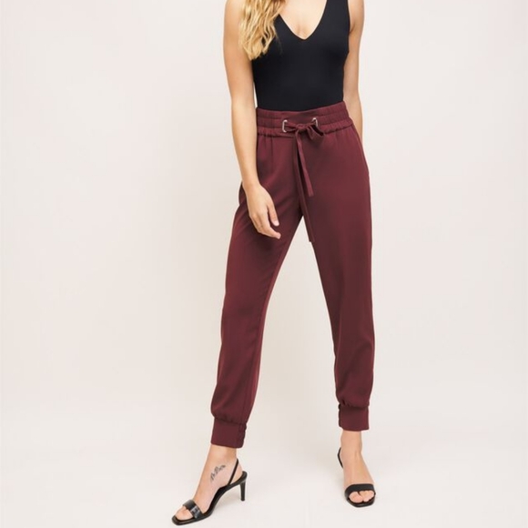 Dynamite Sacha Belted Jogger Pants - Pink Mauve XS - Picture 6 of 7